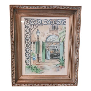 Don Fritchey, 1968 Gouache New Orleans Kitchen View For Sale