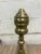 Vintage Queen Anne Style Brass and Iron Andirons With Ball Feet For Sale - Image 4 of 10
