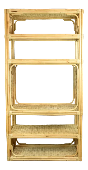 Vintage Bamboo/Rattan 5 Tier Etagere