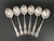 Set of 6 antique silverplate round bowl gumbo soup spoons in the Pearl pattern by Holmes & Edwards / International Silver....
