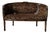 Vintage Louis XVI Style Curved Barrel Back Loveseat With Nailhead Trim For Sale