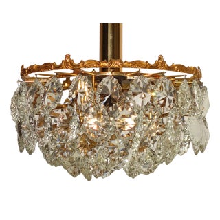 Brass and Crystal Pendant Light from Bakalowits & Söhne, 1960s For Sale