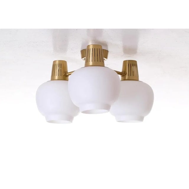 Hans Bergström Flush Mount Ceiling Lights attributed to Hans Bergström, 1950s For Sale - Image 4 of 9