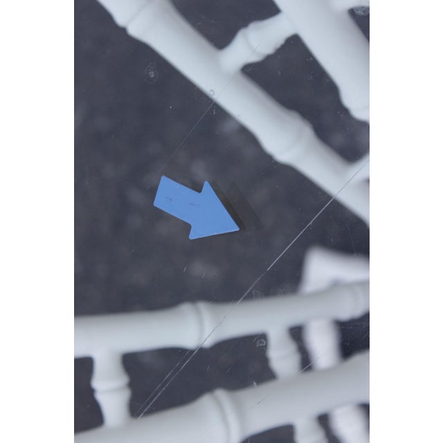 Hollywood Regency Cast Aluminum Faux Bamboo Round Glass Top Patio Table For Sale - Image 18 of 18