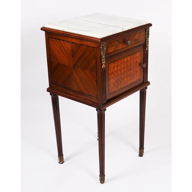 Antique French Parquetry Bedside Tables, 1800s, Set of 2 For Sale - Image 16 of 18