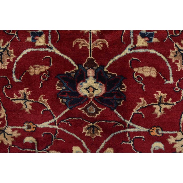 1980s Kashmar Rug 10′ X 12’11” Red Wool Traditional Hand-Knotted Oriental Carpet For Sale - Image 9 of 15