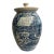 1988 Turn & Burn Seagrove Nc Hand-Carved Blue Stoneware Covered Jar For Sale