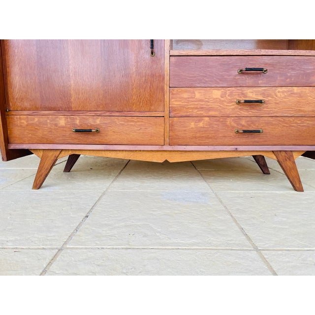 Mid-Century Modern Oak Highboard on Tapered Legs, 1950s For Sale - Image 18 of 18