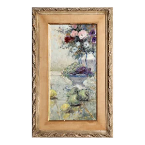 Still Life, Unknown Artist Oil on Canvas, Signed "a. Jissari"