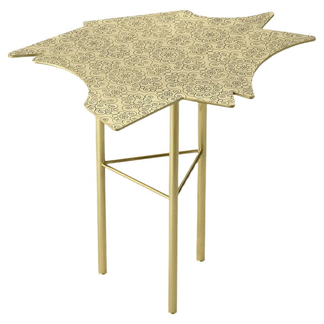 Ninfee Side Table in Satin Brass by Alessandro Mendini For Sale