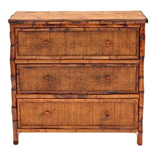 Bachelor Chest, Large, Brown, Rattan For Sale