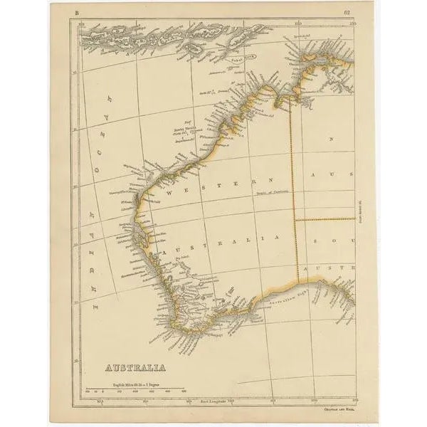 Antique map titled 'Australia'. Two individual sheets of Australia. This map originates from 'Lowry's table Atlas...