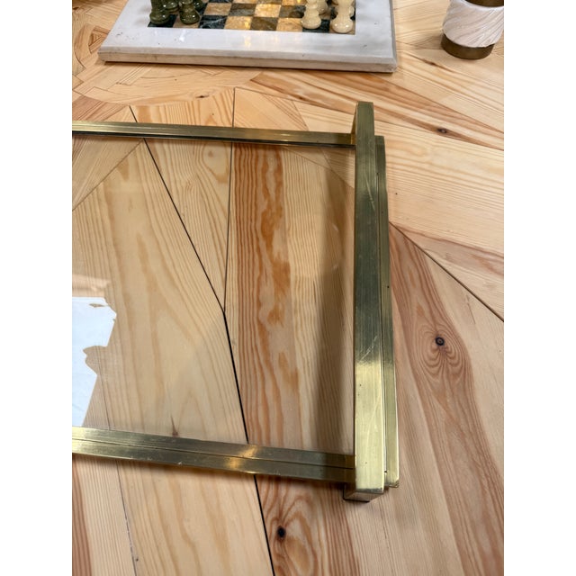 Mid-Century Modern Brass and Glass Serving Tray For Sale In Los Angeles - Image 6 of 6