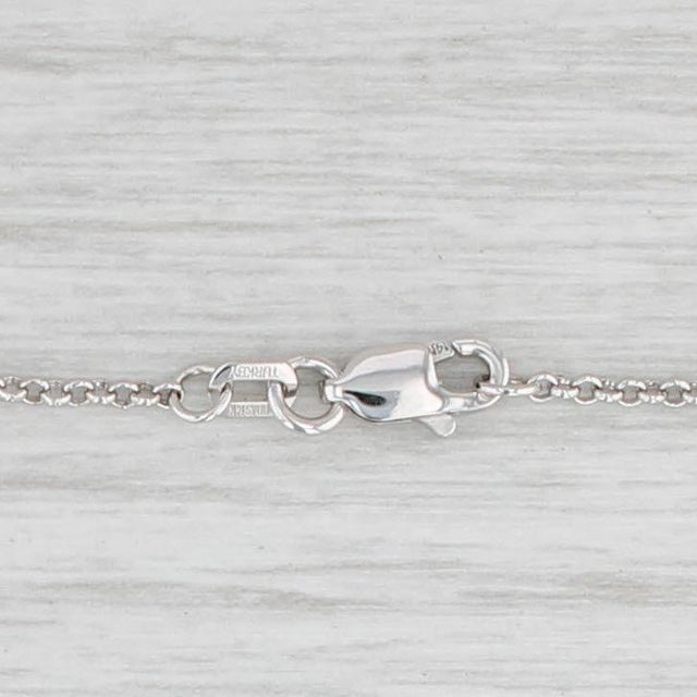 2020s New 0.45ctw Diamond Flower Pendant 14k White Gold Cable Chain 17-19" Adjustable For Sale - Image 5 of 6