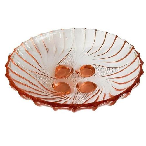 Art Deco Fruit Bowl in Pink Glass, 1930s For Sale - Image 5 of 5