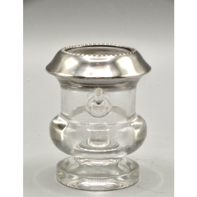 Silver Antique Sterling Silver & Glass Match Holder For Sale - Image 8 of 8