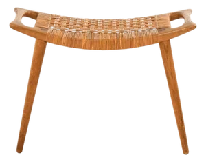 Stool in Oak and Woven Cane attributed to Hans Wegner, 1954