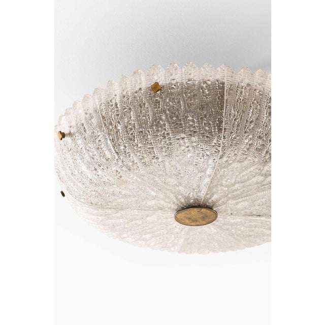Carl Fagerlund Scandinavian Modern Ceiling Lamp in Brass and Glass attributed to Carl Fagerlund, 1960s For Sale - Image 4 of 9