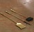 Mid-Century French Brass and Iron Four-Piece Fireplace Tool Set on Stand For Sale - Image 9 of 9