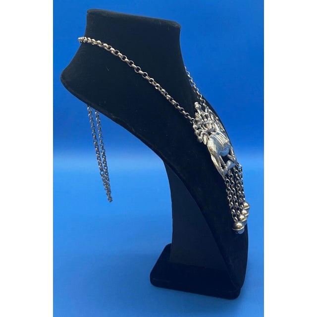 Antique Chinese Silver Qilin Necklace For Sale - Image 9 of 16