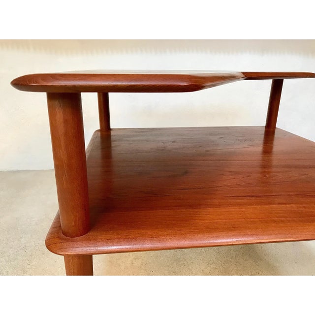 Mid-Century Danish Solid Teak 2-Level Side Table by Peter Hvidt & Orla Mølgaard-Nielsen for France & Søn, 1960s For Sale - Image 11 of 18