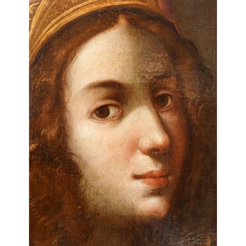 Italian School, Portrait of Cumaean Sibyl, 17th Century, Oil on Canvas, Framed For Sale - Image 10 of 14