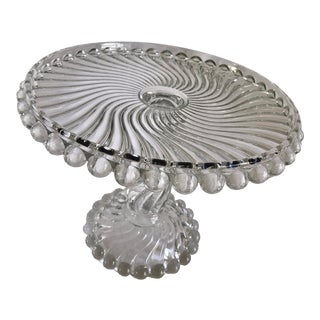 1894 Eapg “Ray” Ball & Swirl Pedestal Cake Stand by McKee Brothers For Sale