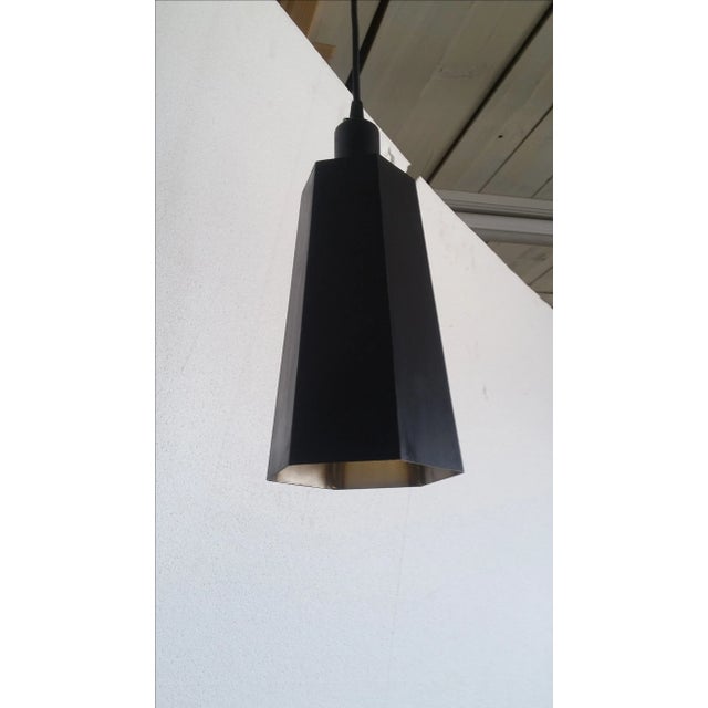 Art Deco Steel Sheet Metal Pendant Light For Sale - Image 3 of 5