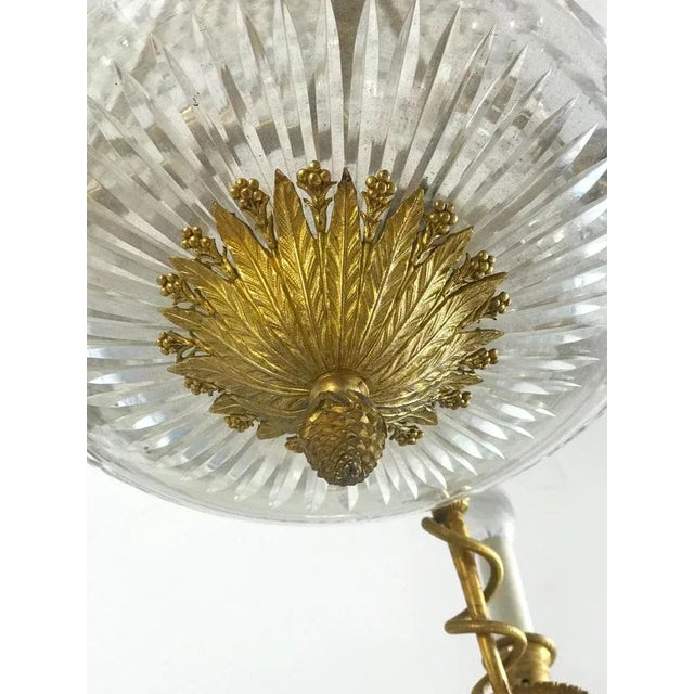 Gold Empire Gilt Bronze and Cut Crystal Chandelier, 1815 For Sale - Image 8 of 11