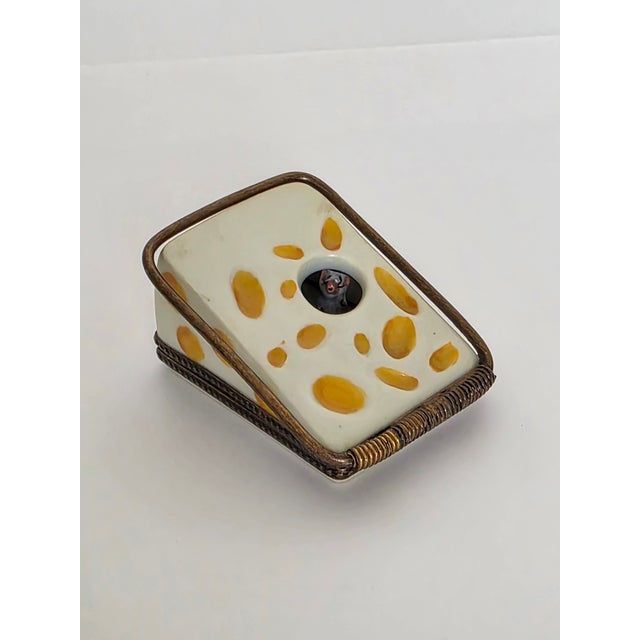Metal Vintage French Limoges Mouse Trap Cheese & Mouse Trinket Box For Sale - Image 7 of 10