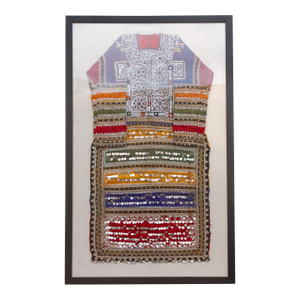 Framed Antique Colorful Kuchi Dress Panel