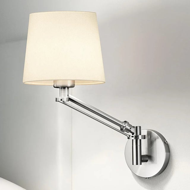 Art Deco Brushed Nickel Modern Wall Light With Shade For Sale - Image 3 of 5