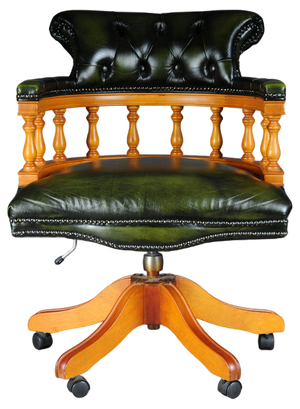 20th Century English Captain Chair in Leather