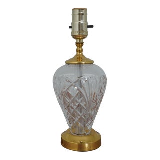 Waterford Etched Crystal Small Table Lamp For Sale