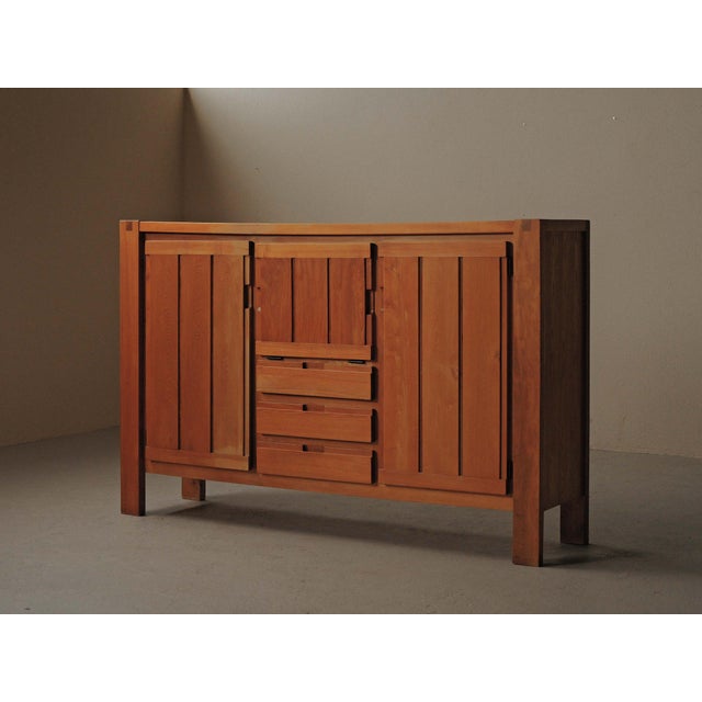 Mid-Century Modern Large Elm Sideboard, France, 1980s For Sale - Image 3 of 17