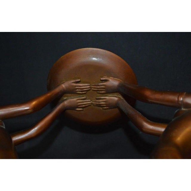 Art Deco French Figural Dancer Table Lamp with Marble Base and Glass Globe, 1930 For Sale - Image 3 of 18