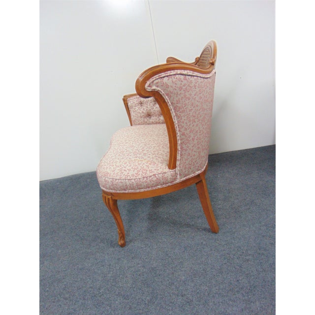 Louis XV Style Carved Fruitwood Tufted Fireside Chairs - a Pair For Sale - Image 9 of 10