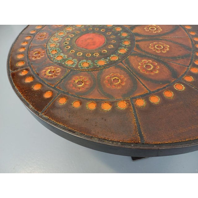 Vintage Round Coffee Table in Ceramic and Steel, 1960s For Sale - Image 11 of 16