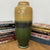 Late 20th Century Tall Green Vase with Mustard Top and Charcoal Glaze Band For Sale - Image 5 of 9