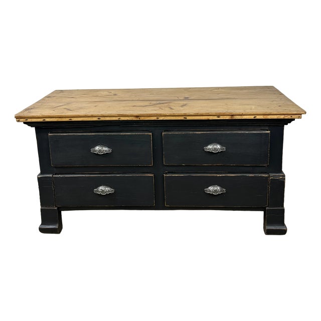 Low Chest of Drawers in Pitch Fir, 1920s For Sale