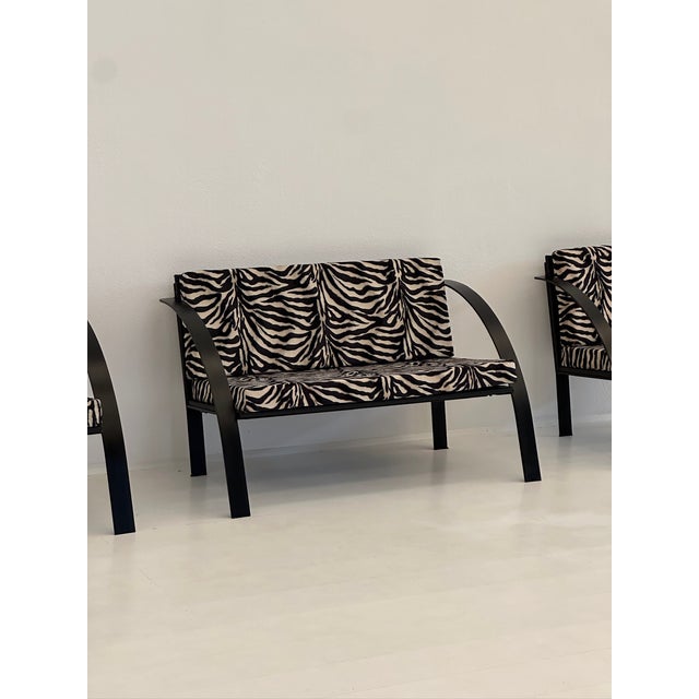 Metal Sofa and Animalier Armchairs with Metal Frames, 1980s, Set of 3 For Sale - Image 7 of 17