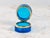 Glass Sapphire Blue Round Glass Box With Polished Bronze Mount, France Early 20th C. For Sale - Image 7 of 9