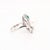 Silver Mid-Century Platinum, Pearl, Emerald, & Diamond Cocktail Ring For Sale - Image 8 of 10
