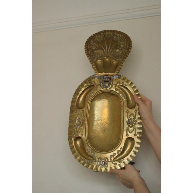 Large Mid-Century Swedish Brass Double Arm Sconce For Sale - Image 9 of 18