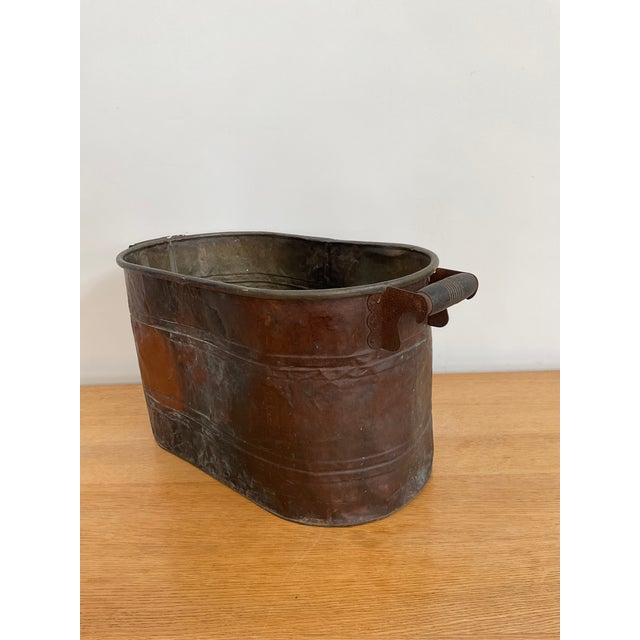 Farmhouse Antique Copper Boiler Tub For Sale - Image 3 of 12