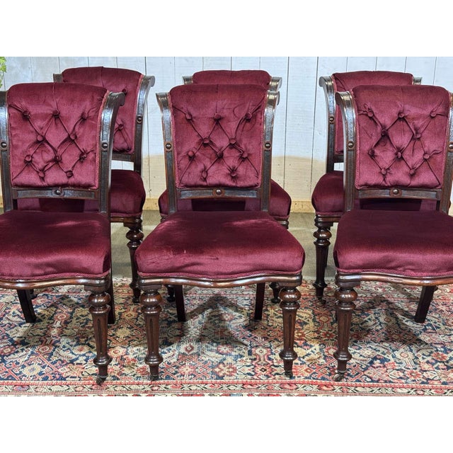 Antique Victorian Mahogany Chairs, 1800s, Set of 6 For Sale - Image 3 of 18