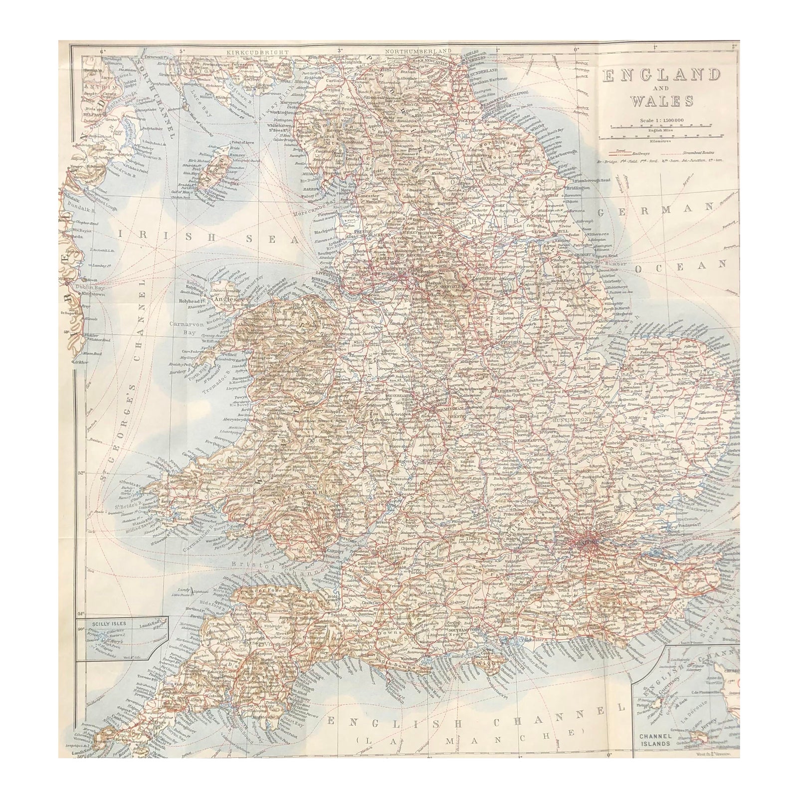 Antique Map of London and Wales | Chairish