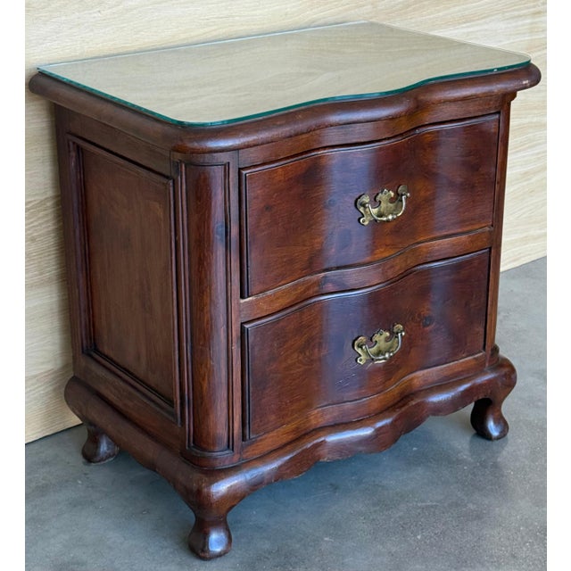 Late 19th Century Pair French Solid Walnut Night Stands with two drawers For Sale In Miami - Image 6 of 18