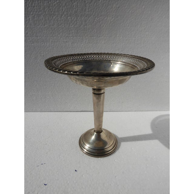 Vintage Gruen Weighted Sterling Pedestal Silver Candy Dish For Sale - Image 4 of 9
