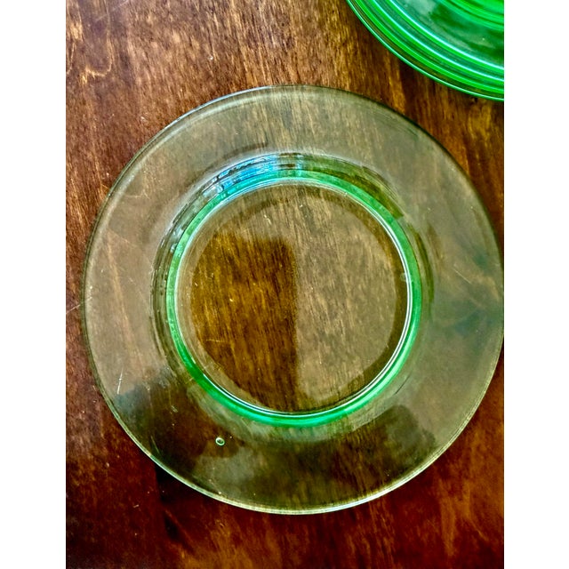 Early 20th Century Fostoria Pioneer Vaseline Glass Salad Plates For Sale - Image 5 of 8